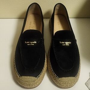 Kate Spade Black and Tan Espadrille Flats